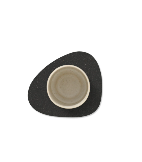 Glas onderlegger - curve -  gevlekt antraciet