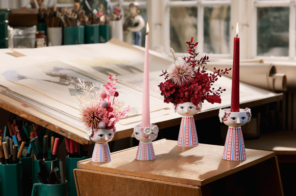 Eva Kaarsenhouder - roze/blauw