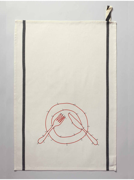 Theedoek - keukenhanddoek - bord Dinette