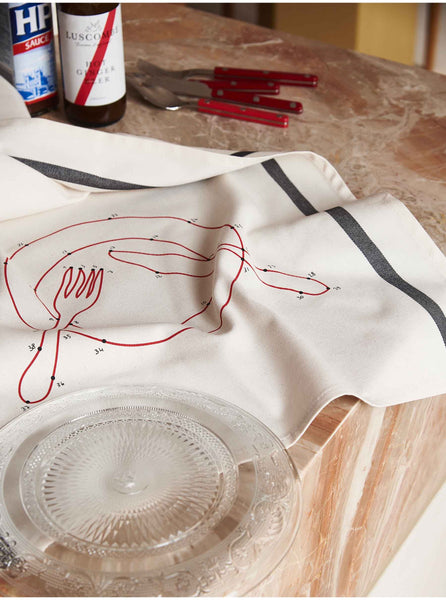 Theedoek - keukenhanddoek - bord Dinette