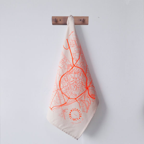 Theedoek - keukenhanddoek stadsplan Mechelen