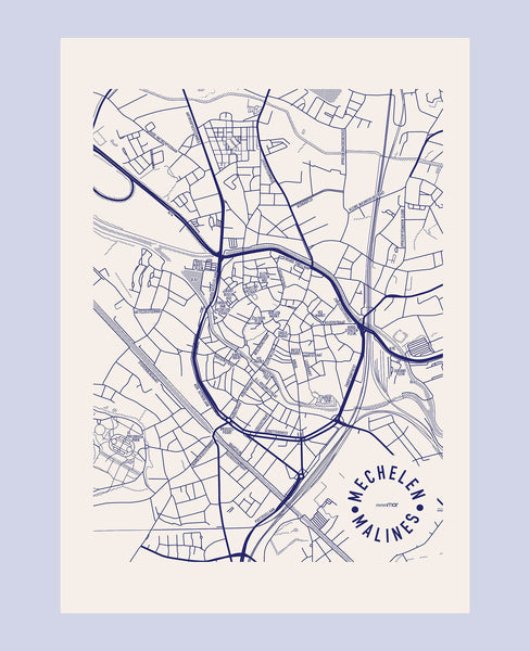 Theedoek - keukenhanddoek stadsplan Mechelen