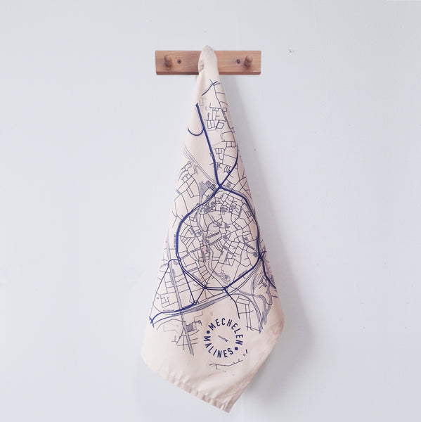 Theedoek - keukenhanddoek stadsplan Mechelen