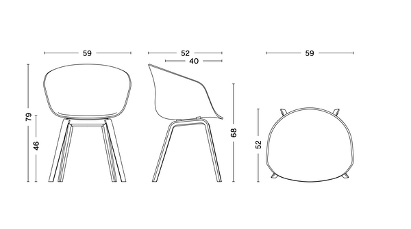 About a chair / AAC26 - zwart stalen onderstel