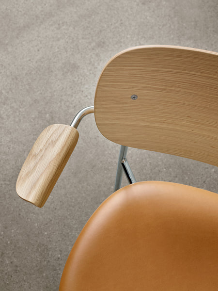 Co-chair stoel - met armleuningen - chroom