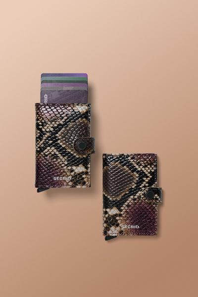 Miniwallet - serpent paars