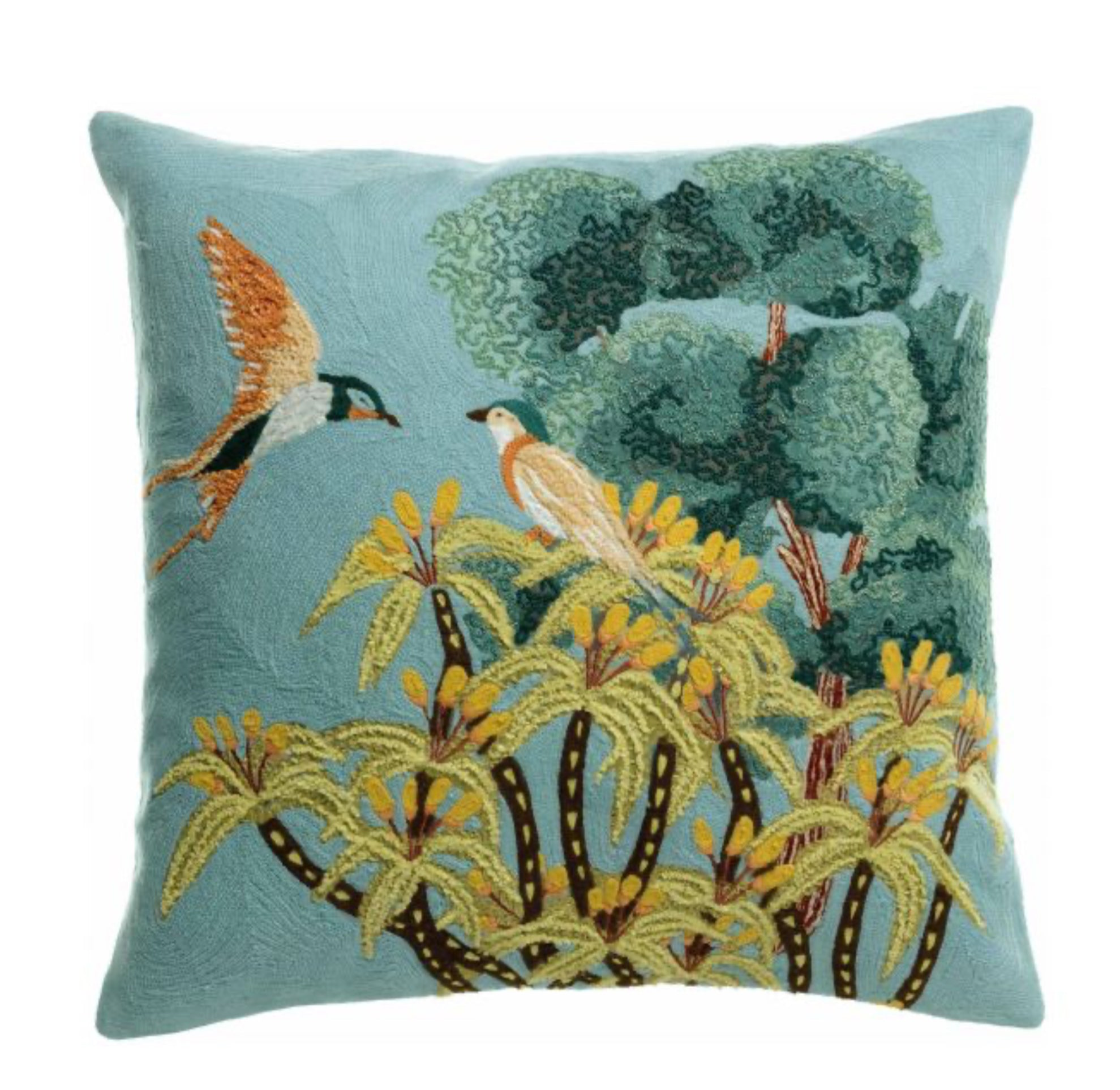 Kussen - Lola birds - geborduurd vierkant