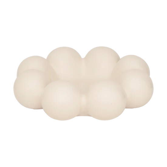 Ronde schaal met bollen - beige