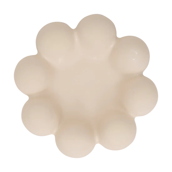 Ronde schaal met bollen - beige