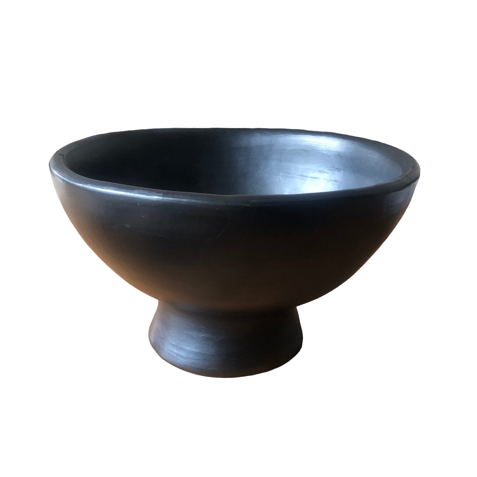 Black pottery - kom op voet - CH25.12