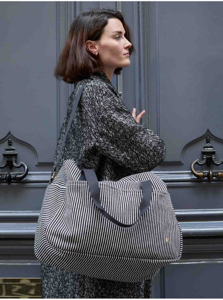 Katoenen travel bag - lijntjes - basile caviar