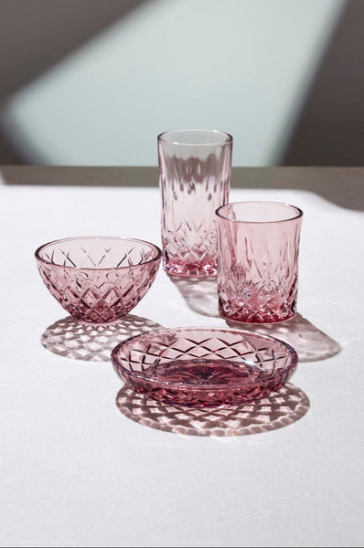Sorrento glazen - laag - PINK