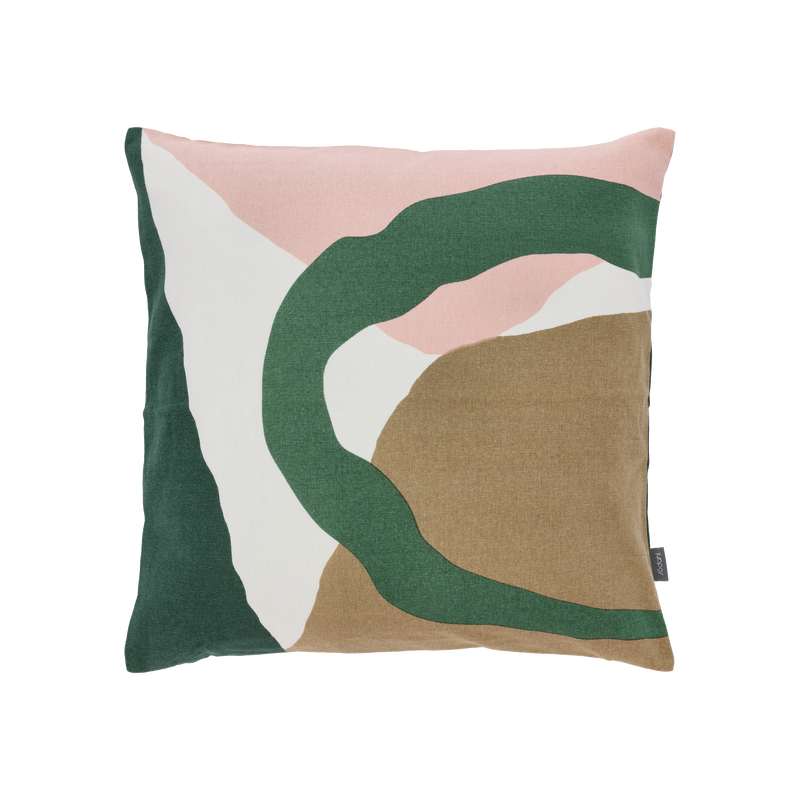 Kussen - collage green-pink