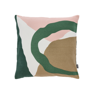 Kussen - collage green-pink