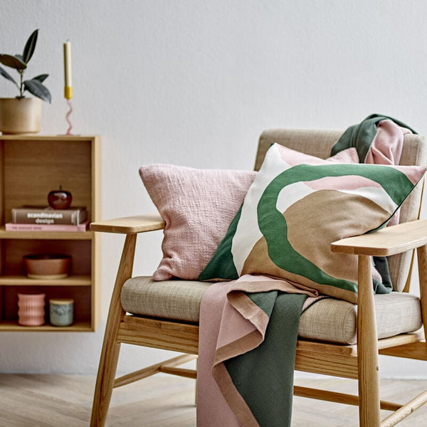 Kussen - collage green-pink