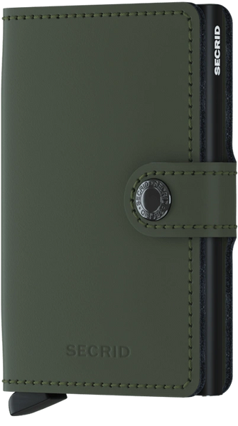 Miniwallet - mat groen - portefeuille