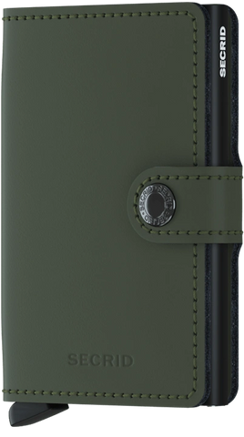 Miniwallet - mat groen - portefeuille