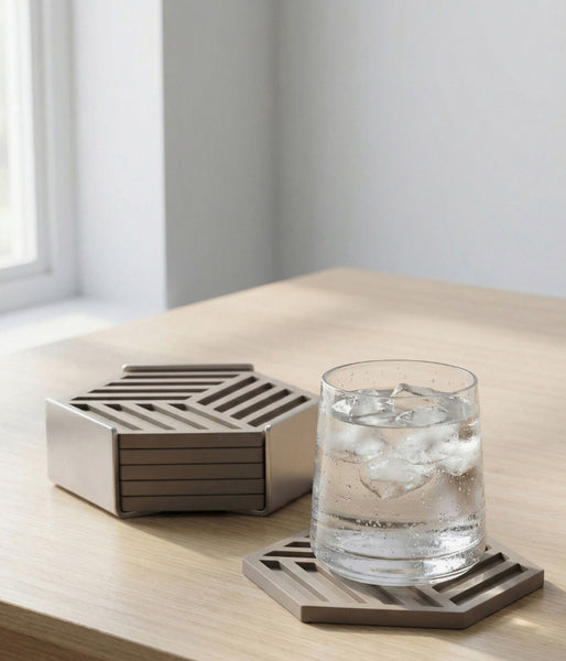 Coasters hexagon - zwart
