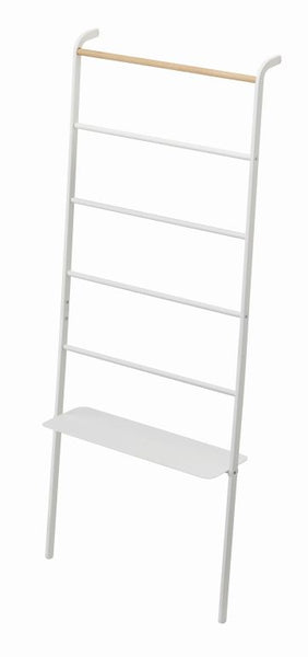 Ladder wijd met legger, handdoekhanger wit