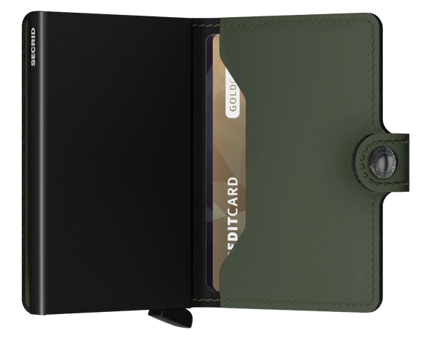 Miniwallet - mat groen - portefeuille