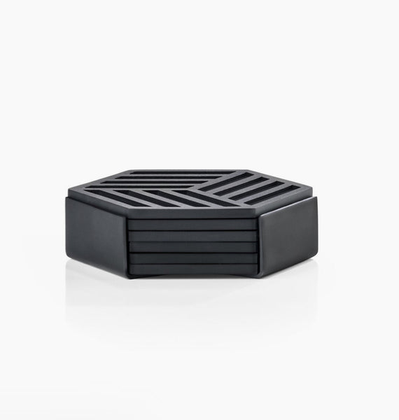 Coasters hexagon - zwart