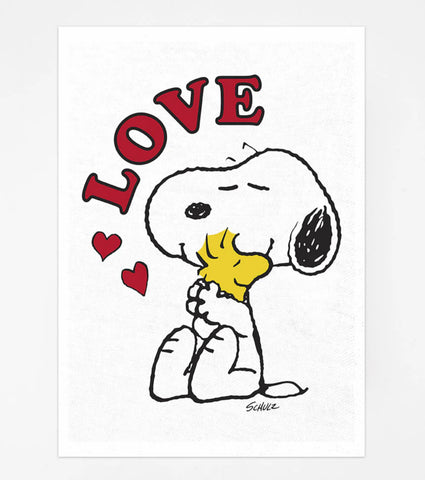 Theedoek - Snoopy Peanuts - love