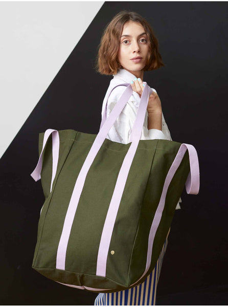 Maxi katoenen shopper - donker groen - iona kale