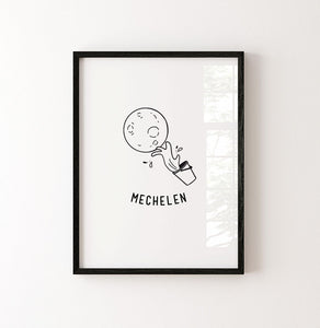 Poster - Mechelen (Simple-special) - met kader