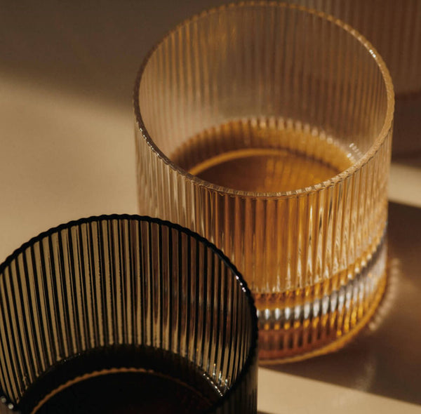 Ripple - whiskey glas set van 2-smoked