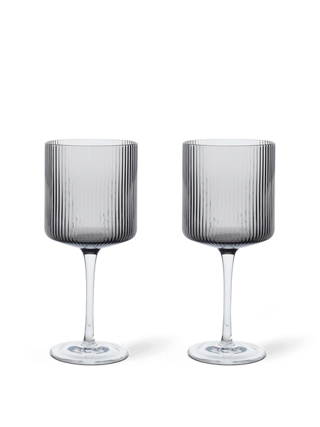 Ripple - rode wijnglazen SMOKED - set van 2