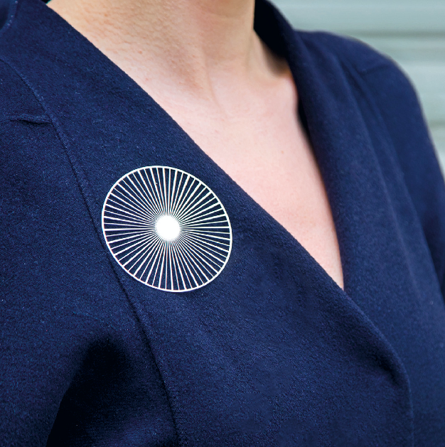 Magnetische broche - solar - silver