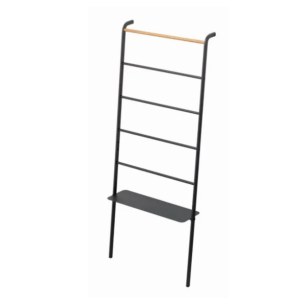 Ladder breed met legger, handdoekhanger zwart