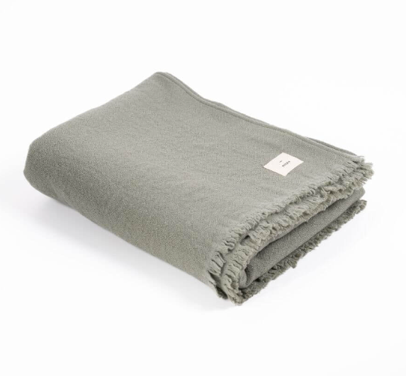 Olive wool - groen - 130 x 170 cm