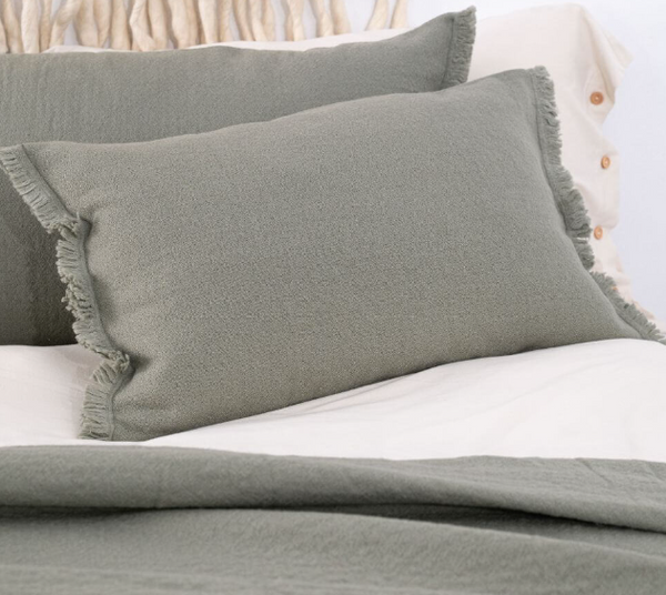 Kussen olive wool 60x40cm - groen