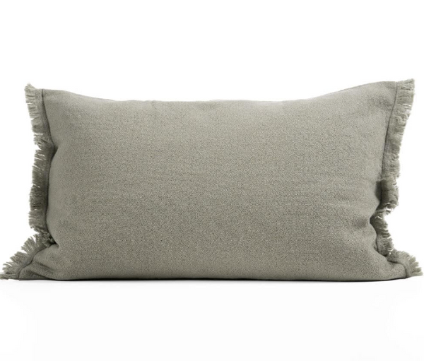Kussen olive wool 60x40cm - groen