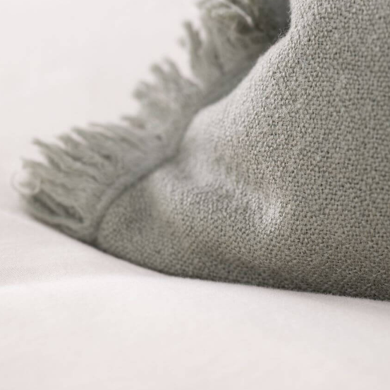 Kussen olive wool 60x40cm - groen