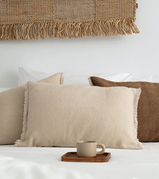 Kussen herringbone 60x40cm - beige