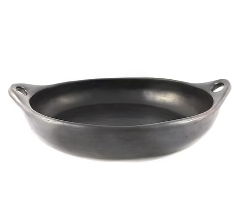 Black Pottery - ovale schaal met oren - small - CH10.1