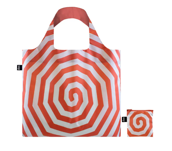 Opvouwbare zak - LOQI shopper - Red spirals