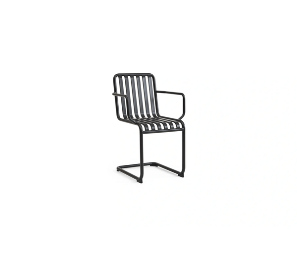 Palissade outdoor stoel met arm en met sledepoot - cantilever armchair