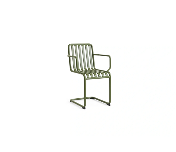 Palissade outdoor stoel met arm en met sledepoot - cantilever armchair