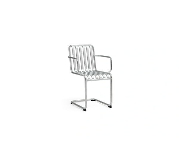 Palissade outdoor stoel met arm en met sledepoot - cantilever armchair