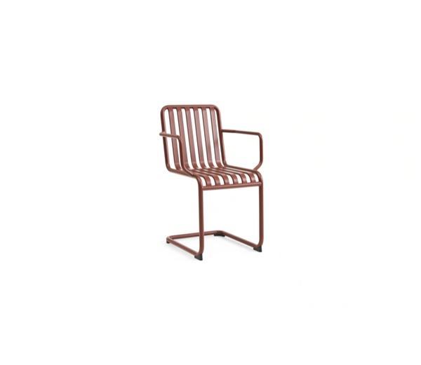 Palissade outdoor stoel met arm en met sledepoot - cantilever armchair