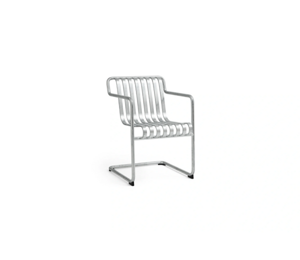 Palissade outdoor brede stoel met arm en met sledepoot - cantilever dining armchair