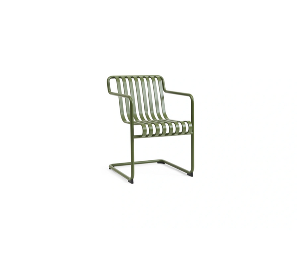 Palissade outdoor brede stoel met arm en met sledepoot - cantilever dining armchair