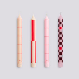 Pattern kaarsen NEW - set van 4 - red & bordeaux
