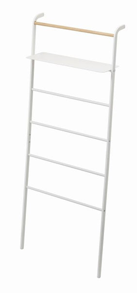 Ladder wijd met legger, handdoekhanger wit