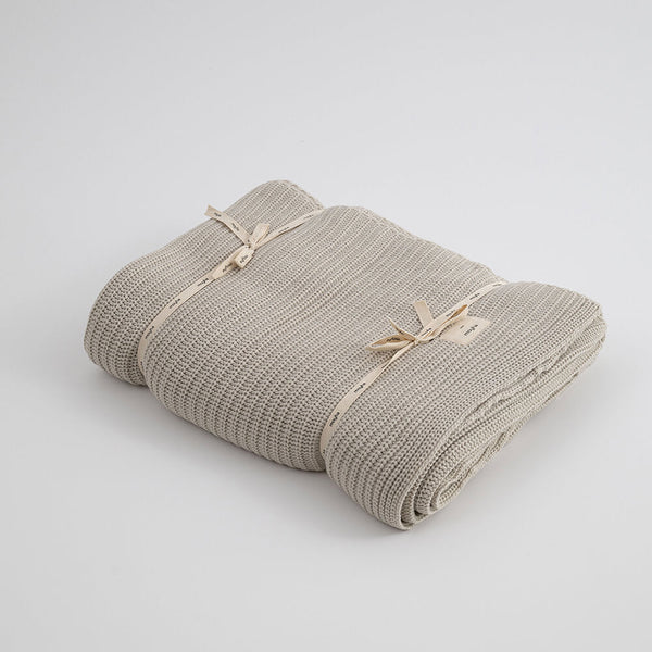 Bedsprei - bedspread with woolen weave - cream - 260x220cm