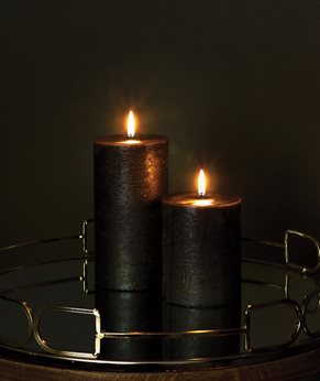 LED kaars - stompkaars - zwart