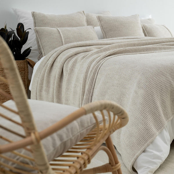 Bedsprei - knitted bedspread - beige - 260x220cm